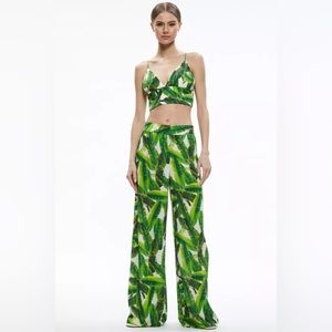 Alice + Olivia Russell high waisted smocked waistband